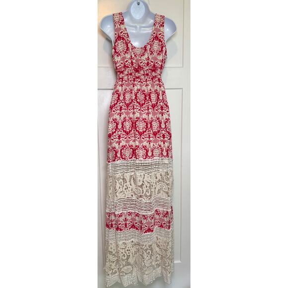 Anthropologie Sunday in Brooklyn Maxi Dress Slvless Crochet Size SMALL - Picture 2 of 12